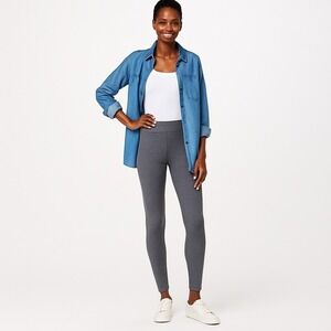 AnyBody Jacquard‎ Smoothing Leggings – M – Heather Gray